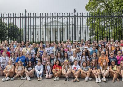 Group of students in front of the US Capital building for the 2023 Youth Tour